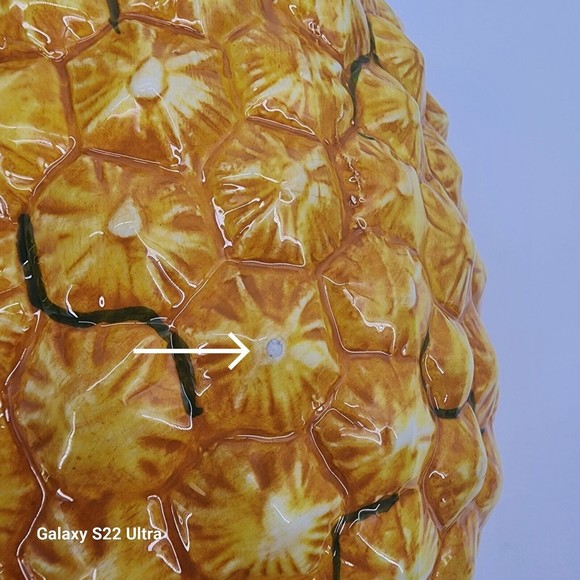 Rare Hard to Find 222 Fifth Tropical Pineapple Pitcher Jug 8" Yellow and Green - Picture 12 of 13